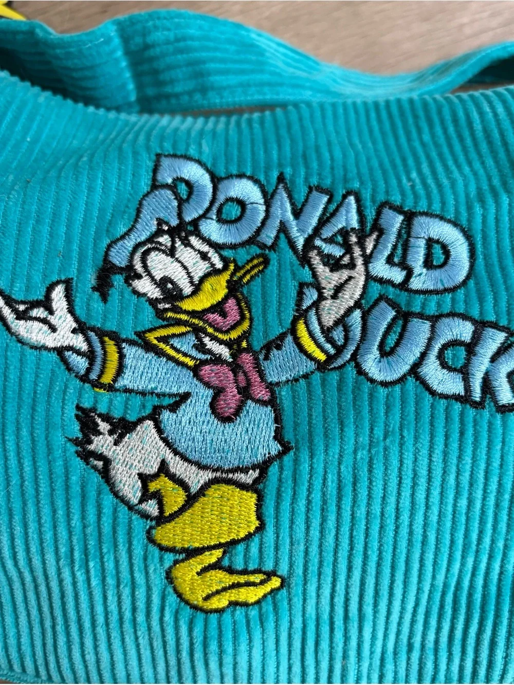 NEW! DISNEY Turquoise Blue DONALD DUCK Embroidered HOBO Crossbody BAG Purse